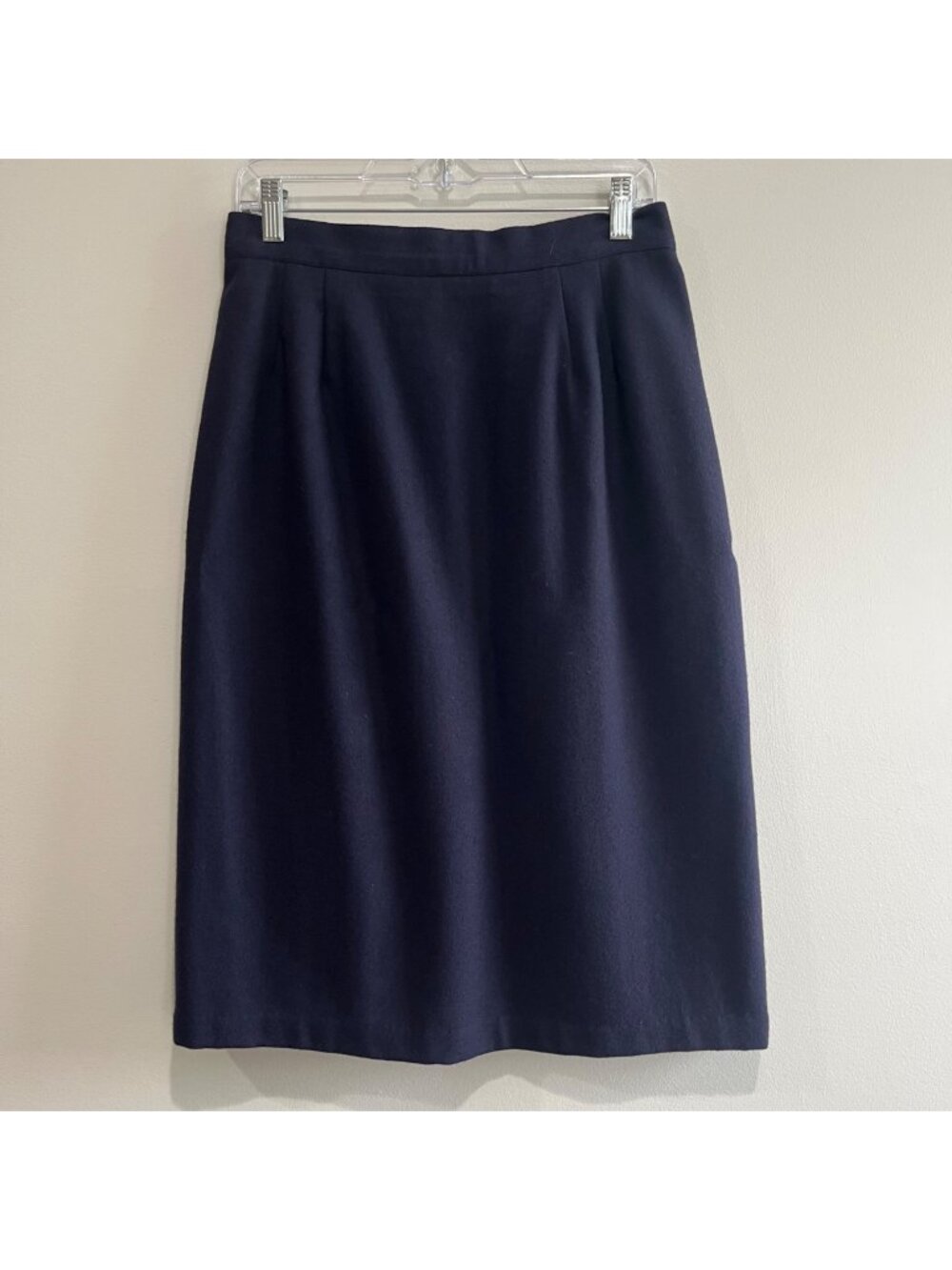 Sag Harbor Vintage Wool Skirt Womens 14 Navy Lined 80s Made in USA